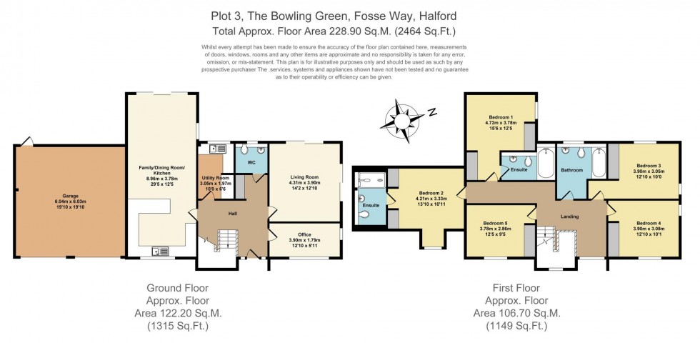 Floorplan for Bowling Green, Fosse Way, Halford