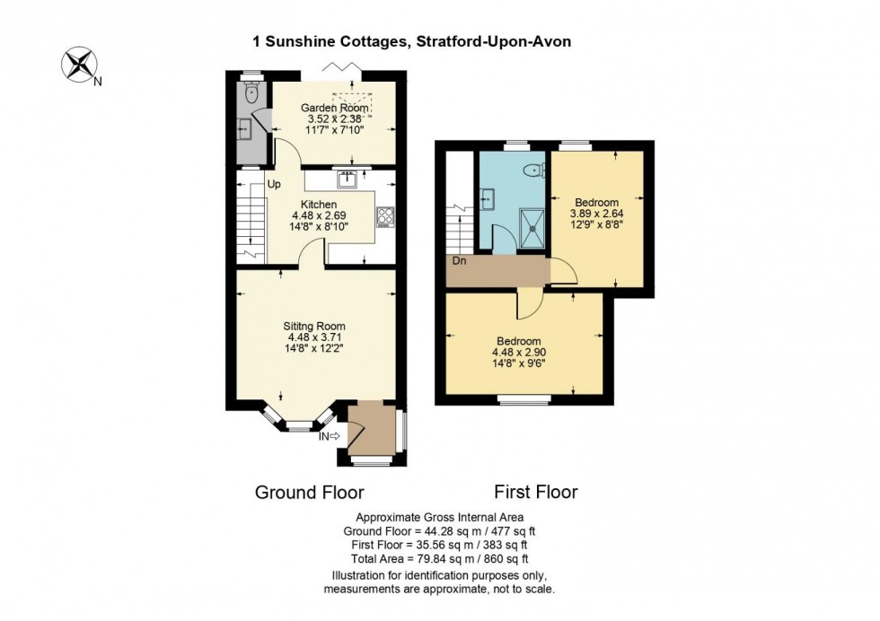 Floorplan for Sunshine Cottages, Shottery, Stratford-upon-Avon