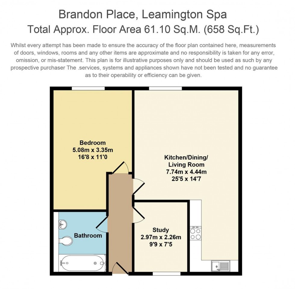 Floorplan for Brandon Place, Brandon Parade,  Leamington Spa