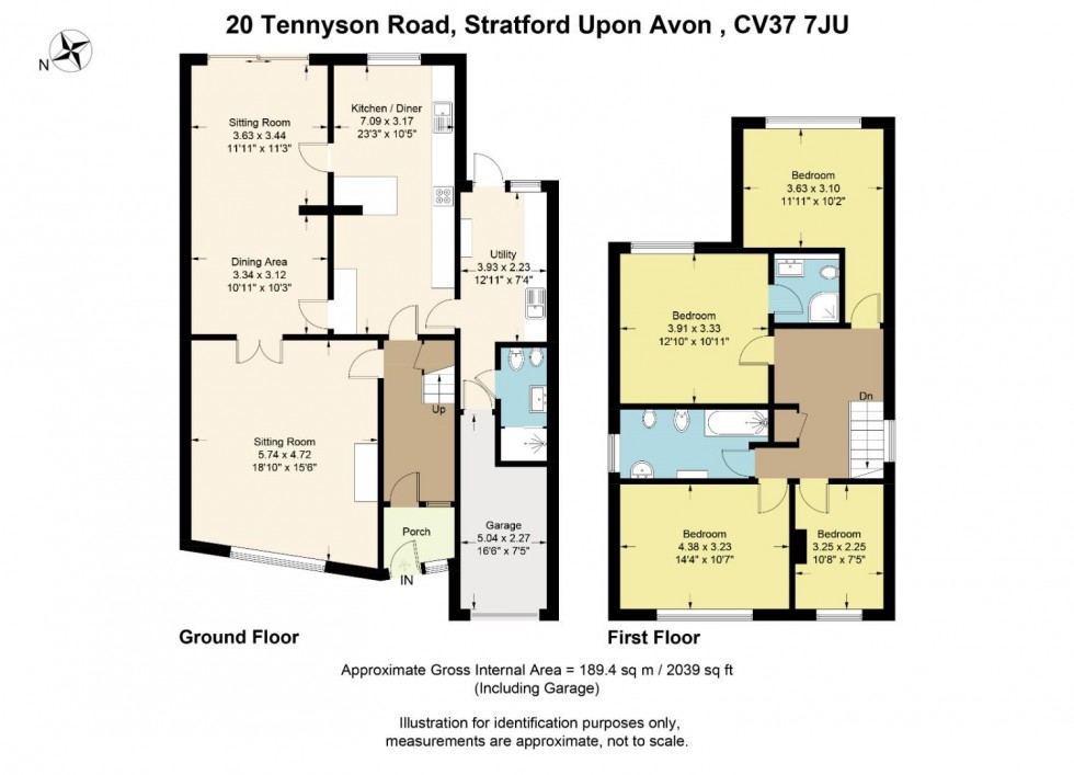 Floorplan for Tennyson Road, Stratford-upon-Avon