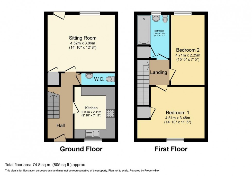 Floorplan for Ivens Close, Kineton,