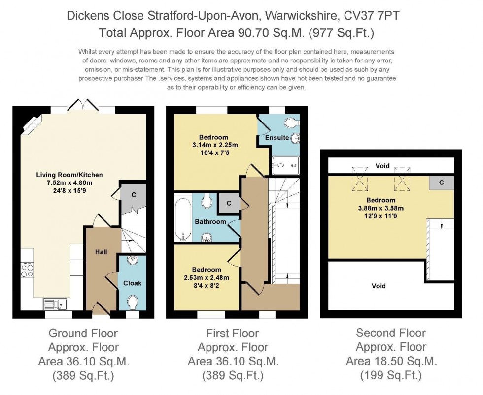 Floorplan for Dickens Close, Stratford-upon-Avon