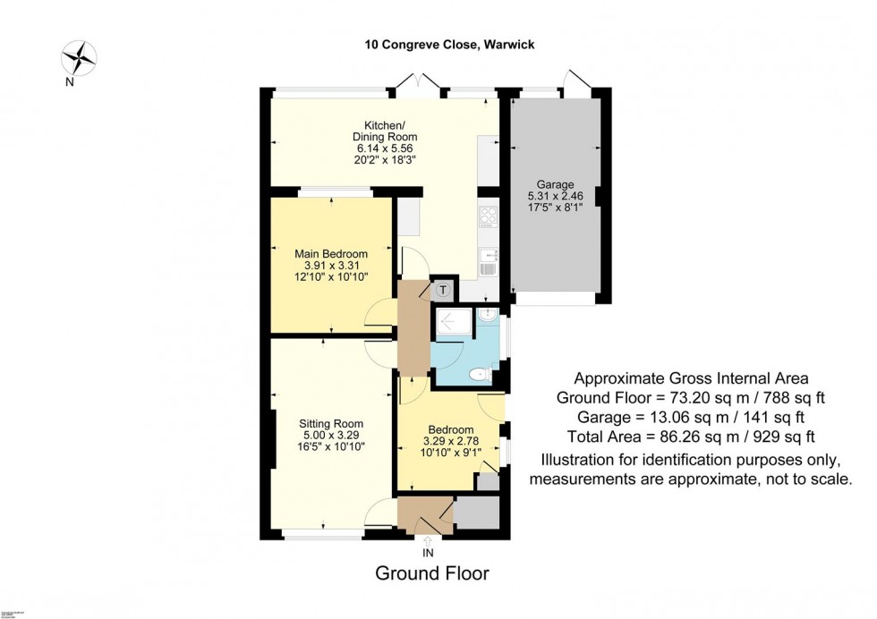 Floorplan for Congreve Close, Warwick