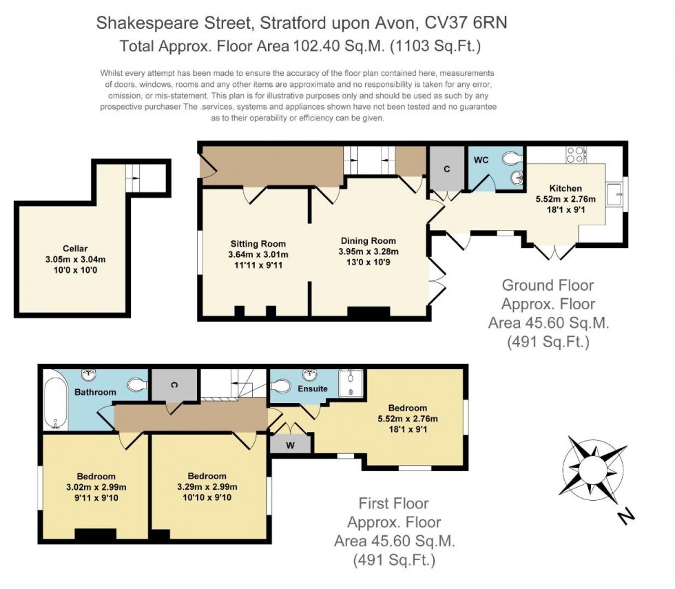Floorplan for Shakespeare Street, Stratford-upon-Avon