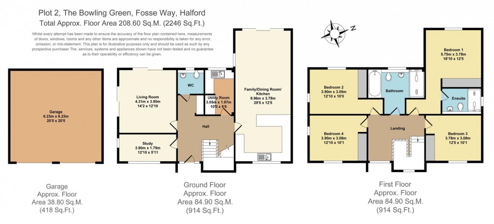 Floorplan for 4 Bowling Green, Fosse Way, Halford