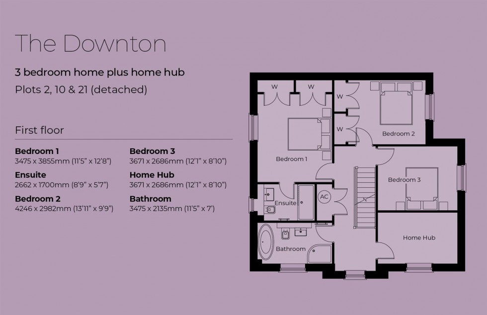 Floorplan for Plot 21, The Downton, Deerhurst Gardens, Welford on Avon