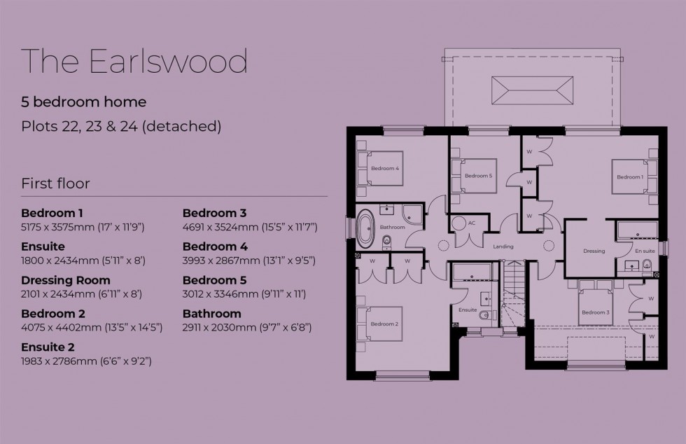 Floorplan for Plot 24, The Earlswood, Deerhurst Gardens, Welford on Avon