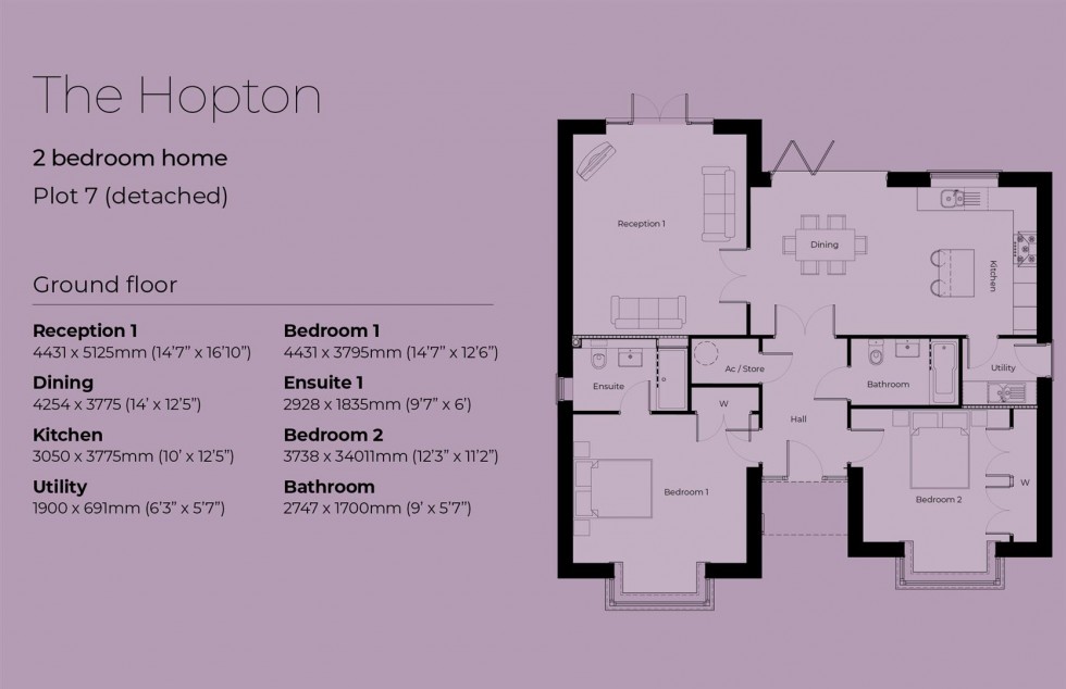 Floorplan for Plot 7, The Hopton, Barton Road, Welford on Avon, Stratford upon Avon