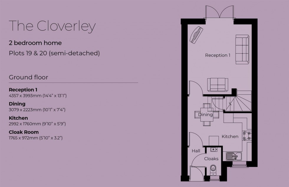 Floorplan for Plot 19, The Cloverley, Deerhurst Gardens, Welford on Avon